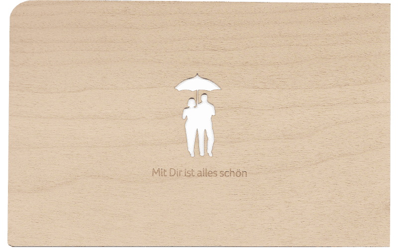 Holzpost Grußkarte "Mit Dir ist alles schön!"Atempause